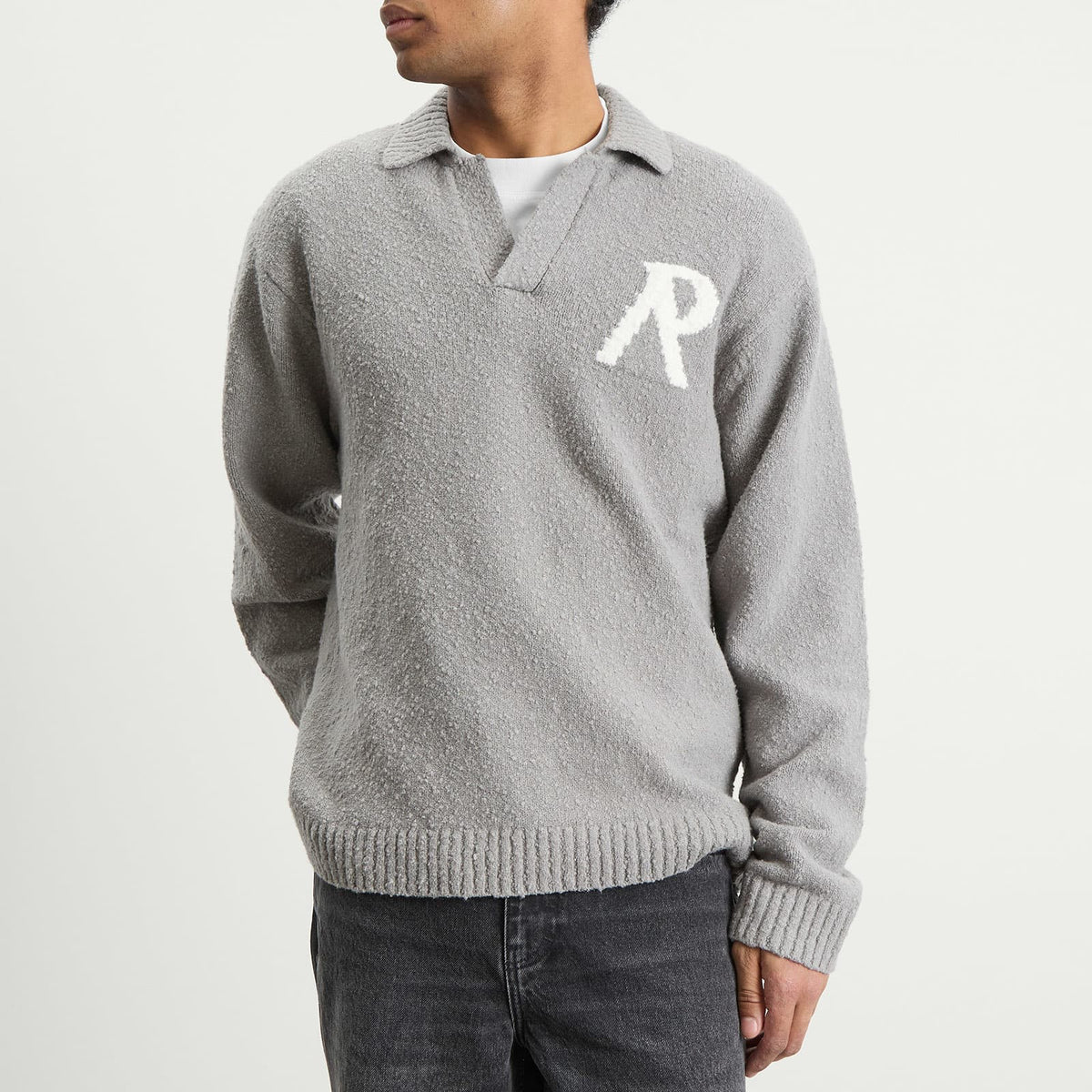 Represent Knitted Boucle Knit Polo