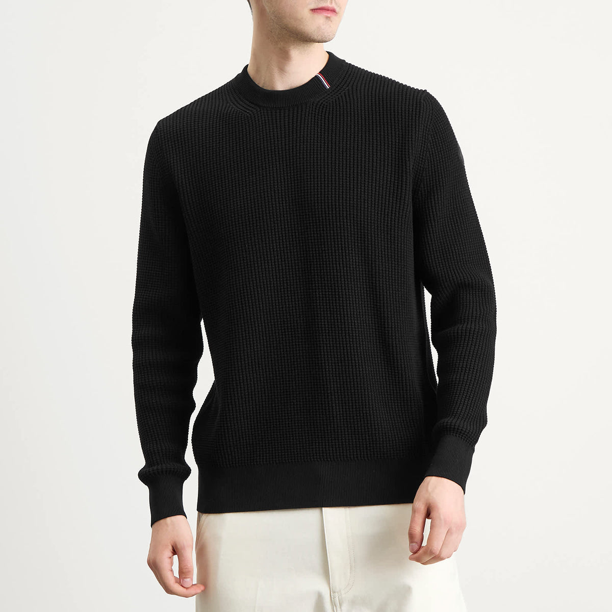 Moncler Cotton Woven Crew Neck Jumper