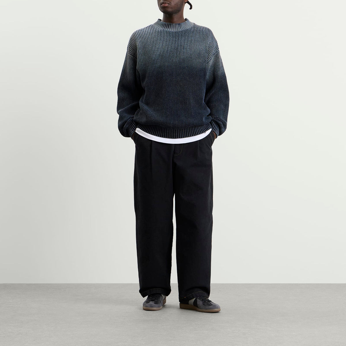 Bound Spray Wash Cropped Knit Jumper