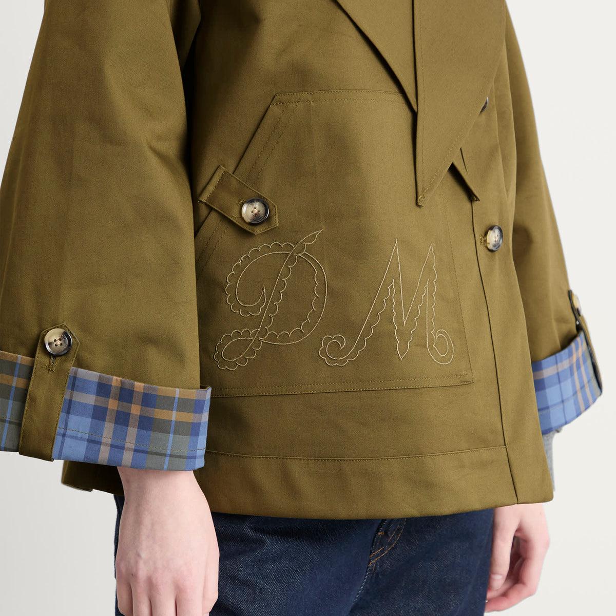 Damson Madder Reversible Jerry Crop Trench Coat