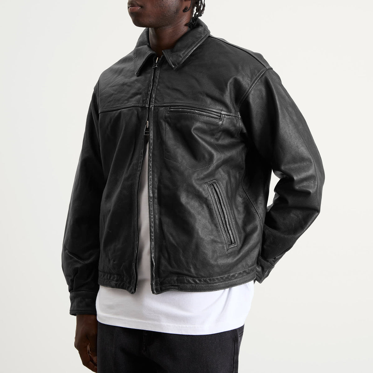 FrizmWORKS Destroyed Cowhide Leather Jacket