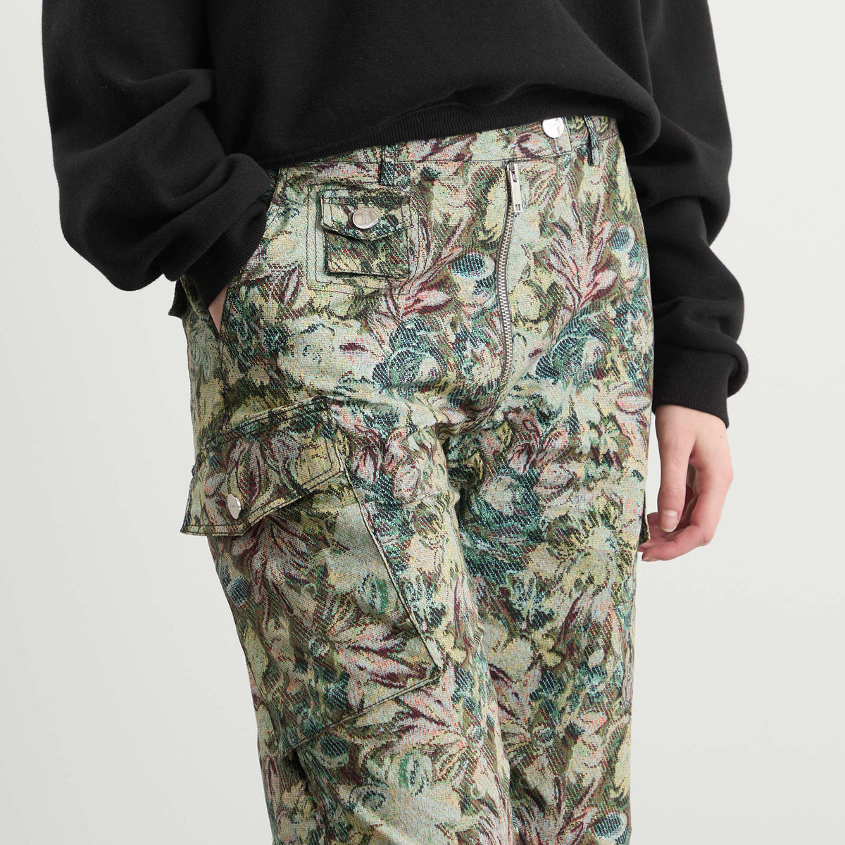 GANNI Printed Stretched Cotton Pants