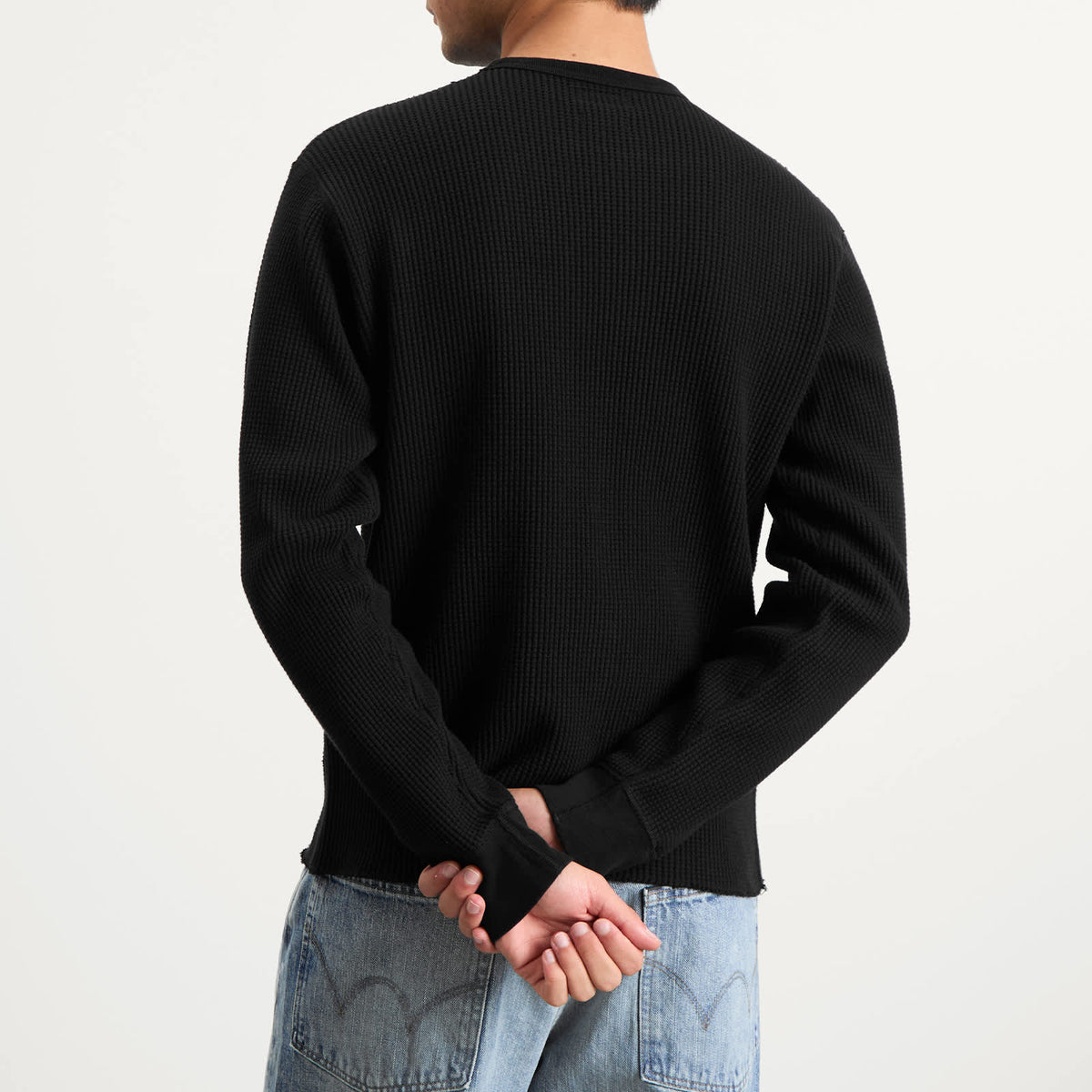BEAMS Waffle Crew Neck Sweatshirt