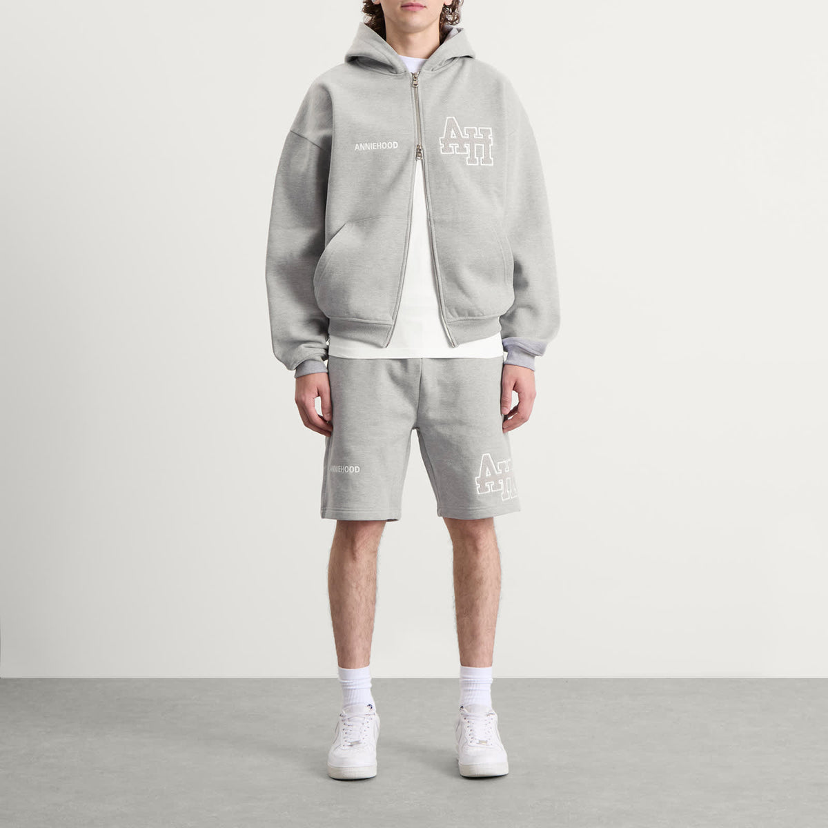 ANNIE HOOD College Sweat Shorts