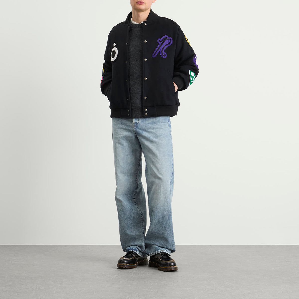NOMARHYTHM TEXTILE x Needles Patch Varsity Jacket