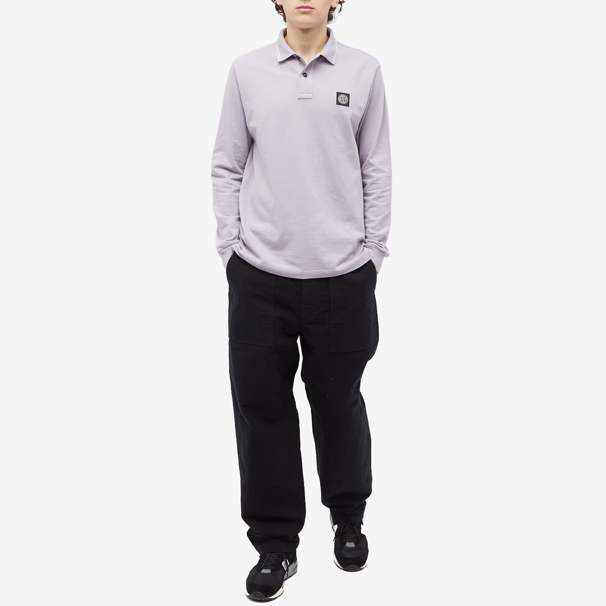 Stone Island Long Sleeve Patch Polo