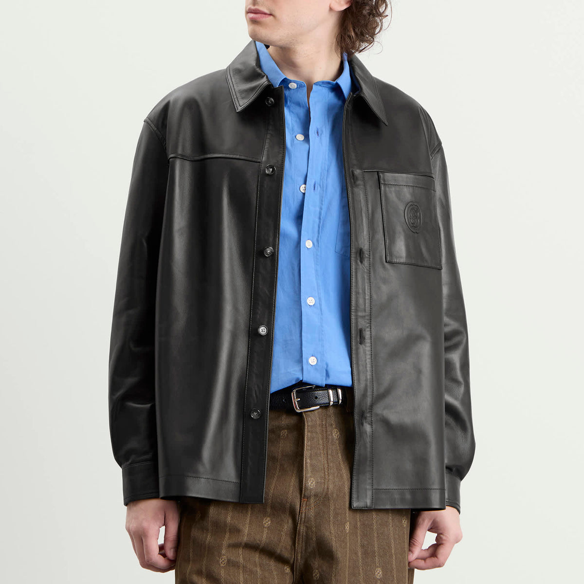 Drôle de Monsieur D Ornament Leather Shirt
