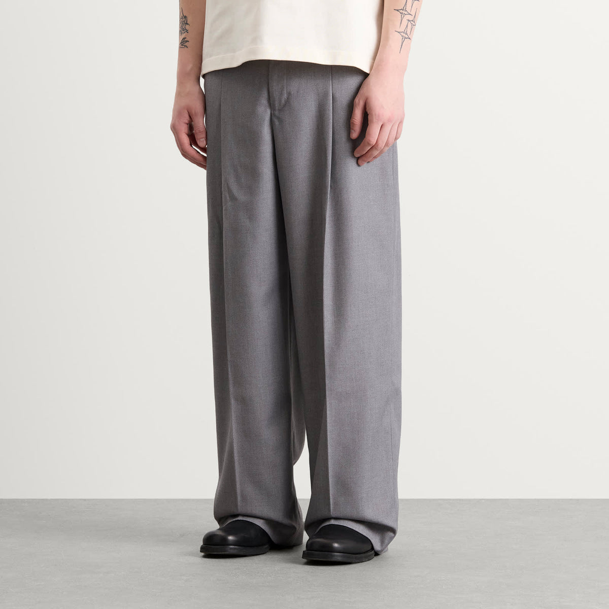 about:blank Tailored Wide Leg Trouser