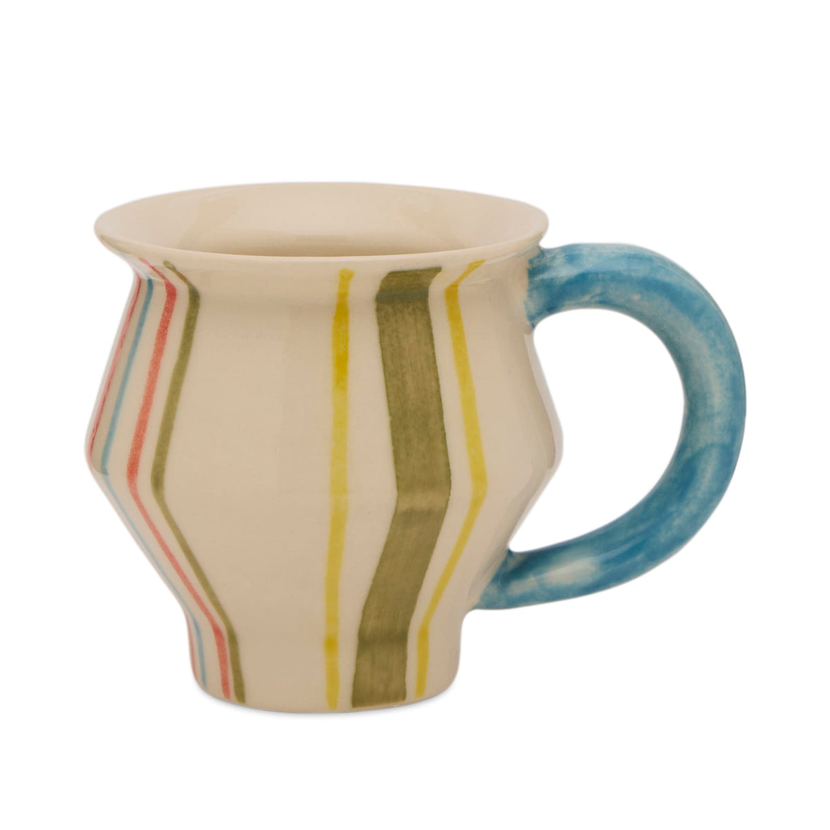 Damson Madder Angular Mug - Stripes