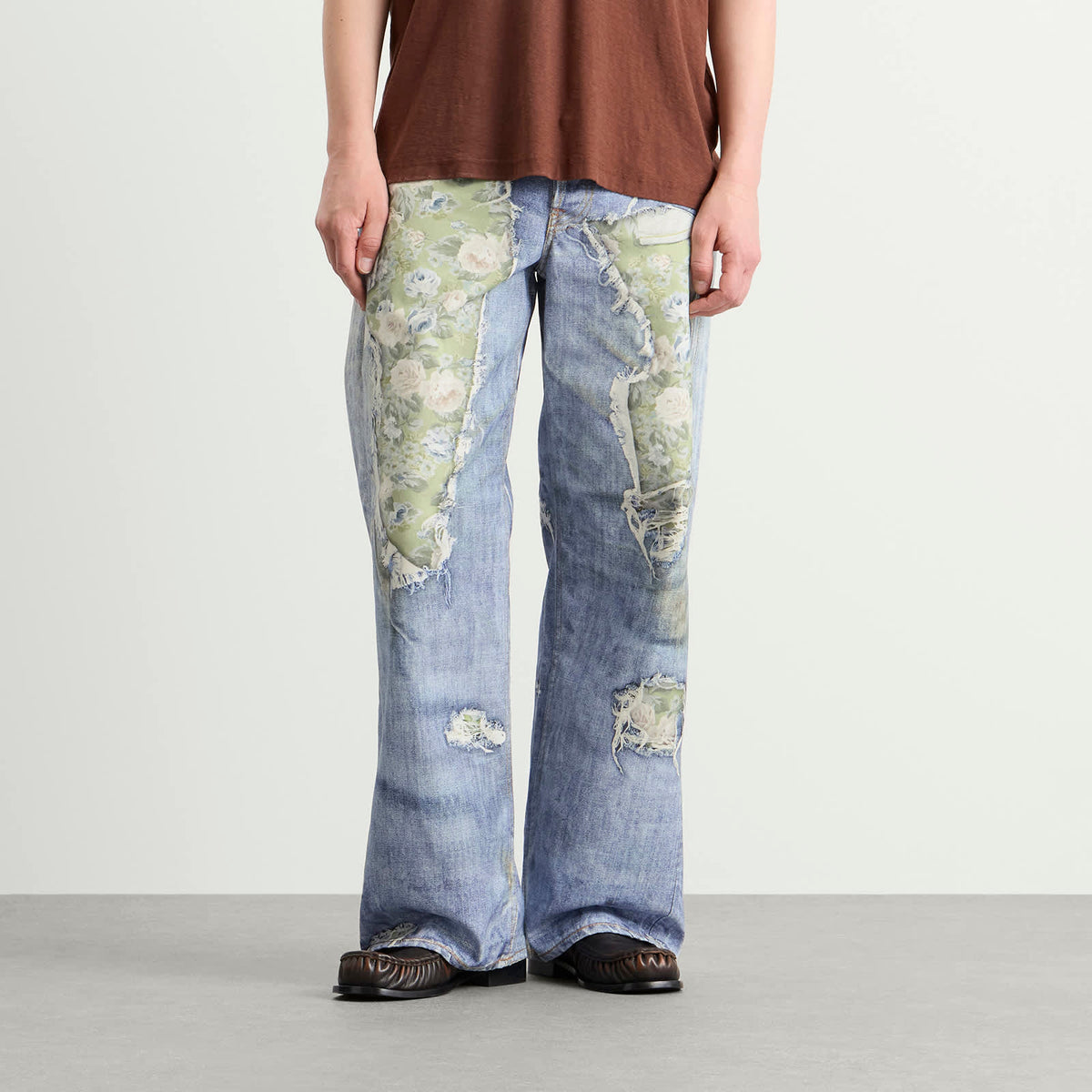 Acne Studios 1981 Rose Print Denim Jeans