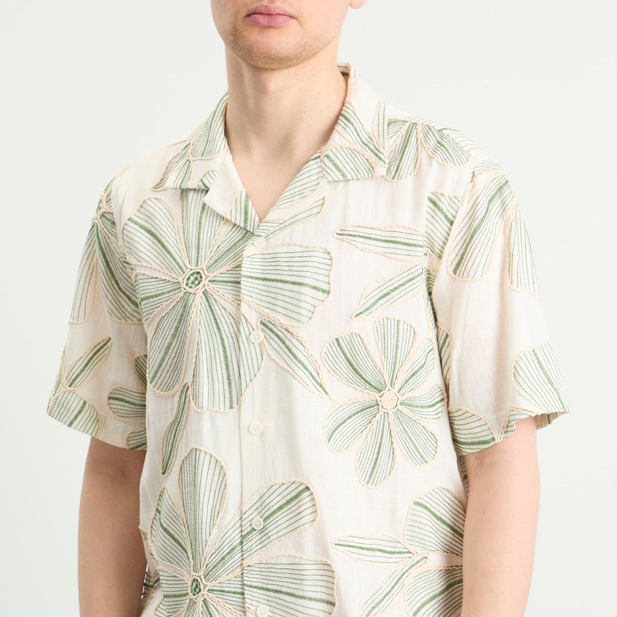 Corridor Linen Applique Short Sleeve Shirt