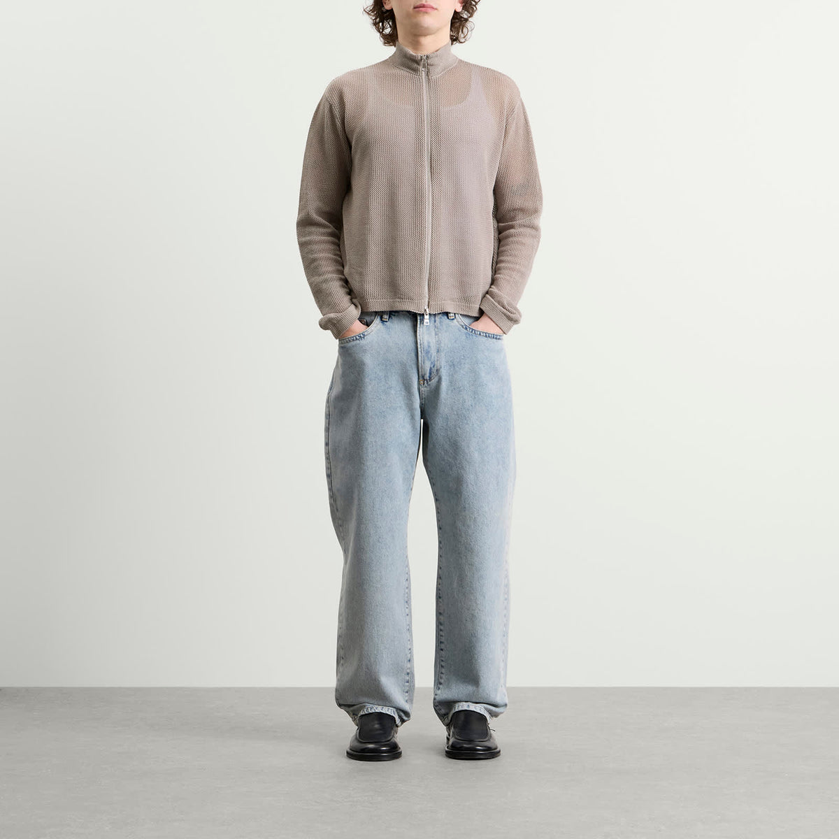 MKI Linen Loose Knit Track Jacket