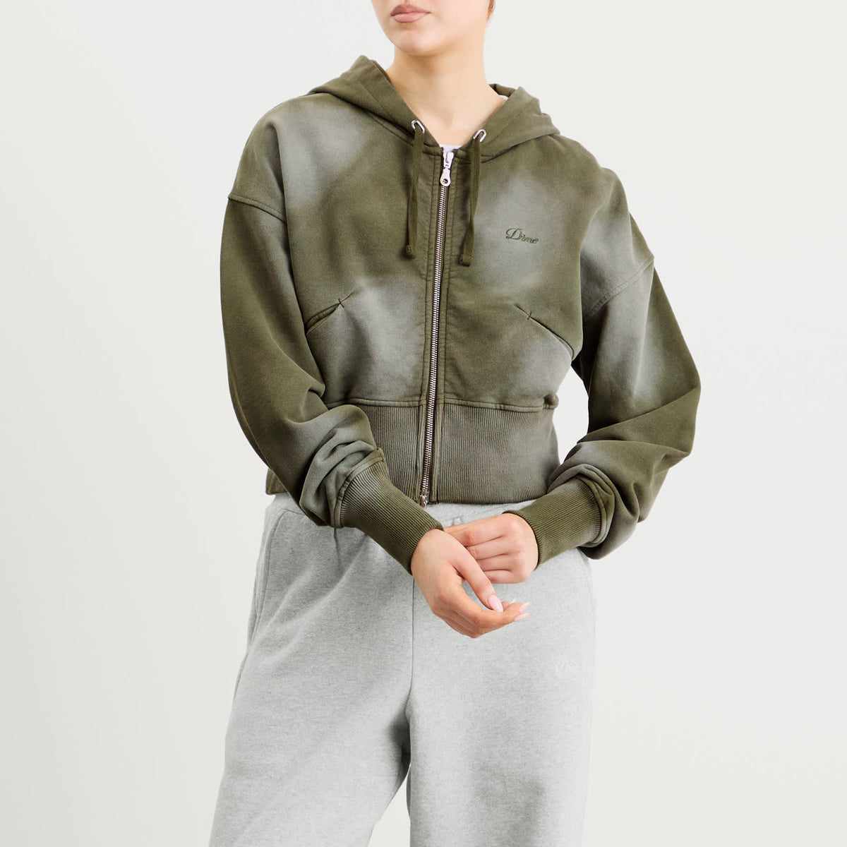 Dime Cropped Zip Hoodie