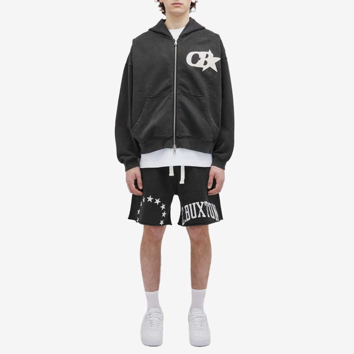 Cole Buxton Cut Off Varsity Sweat Shorts