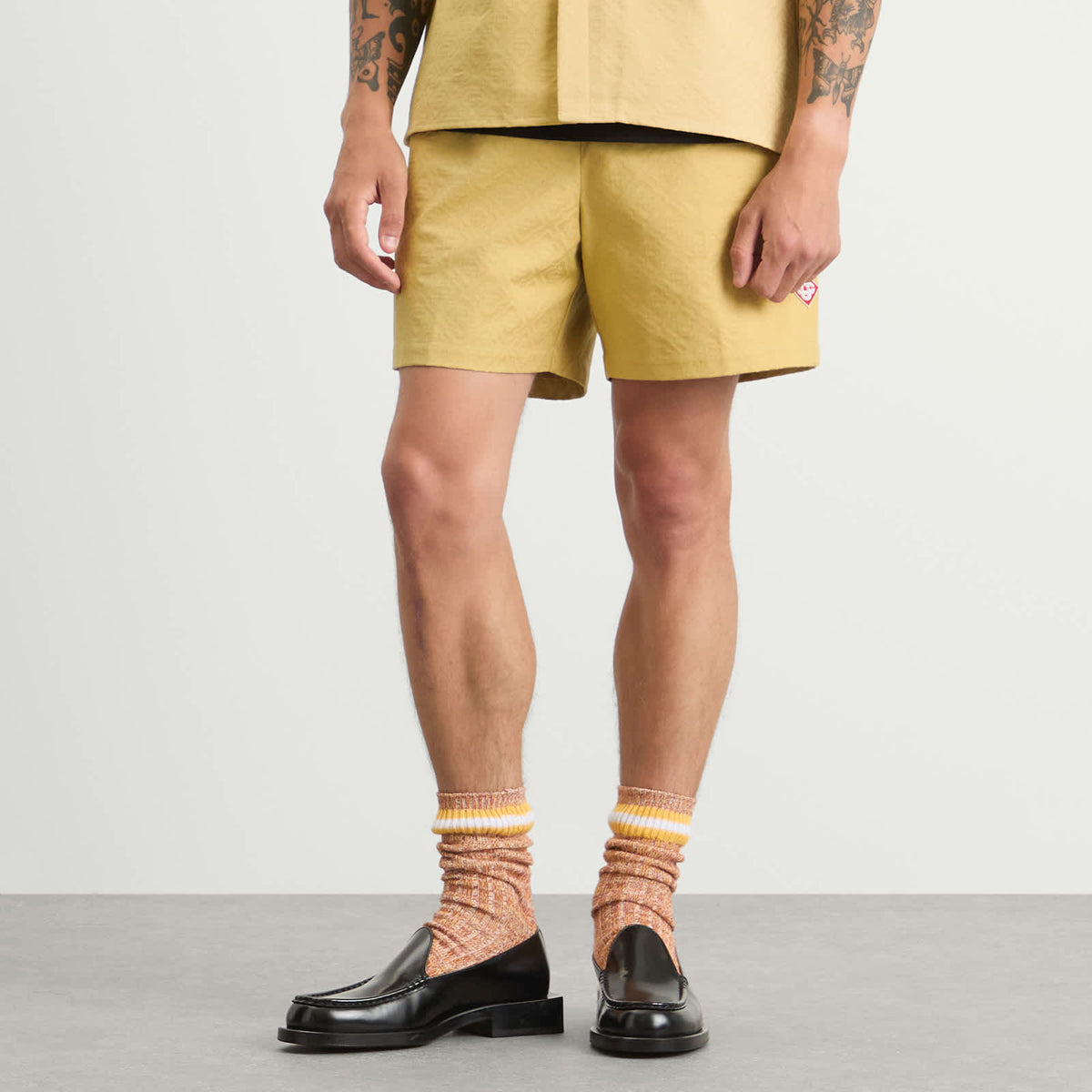 Casablanca Drawstring Cotton Jacquard Monogram Shorts