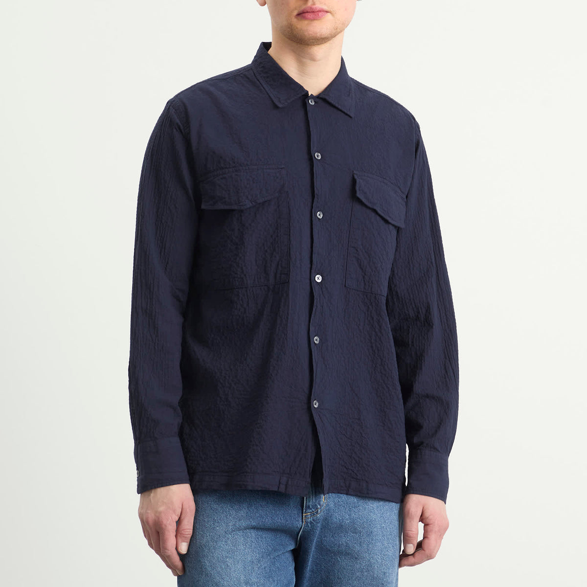Universal Works Arten Seersucker Attendant Overshirt