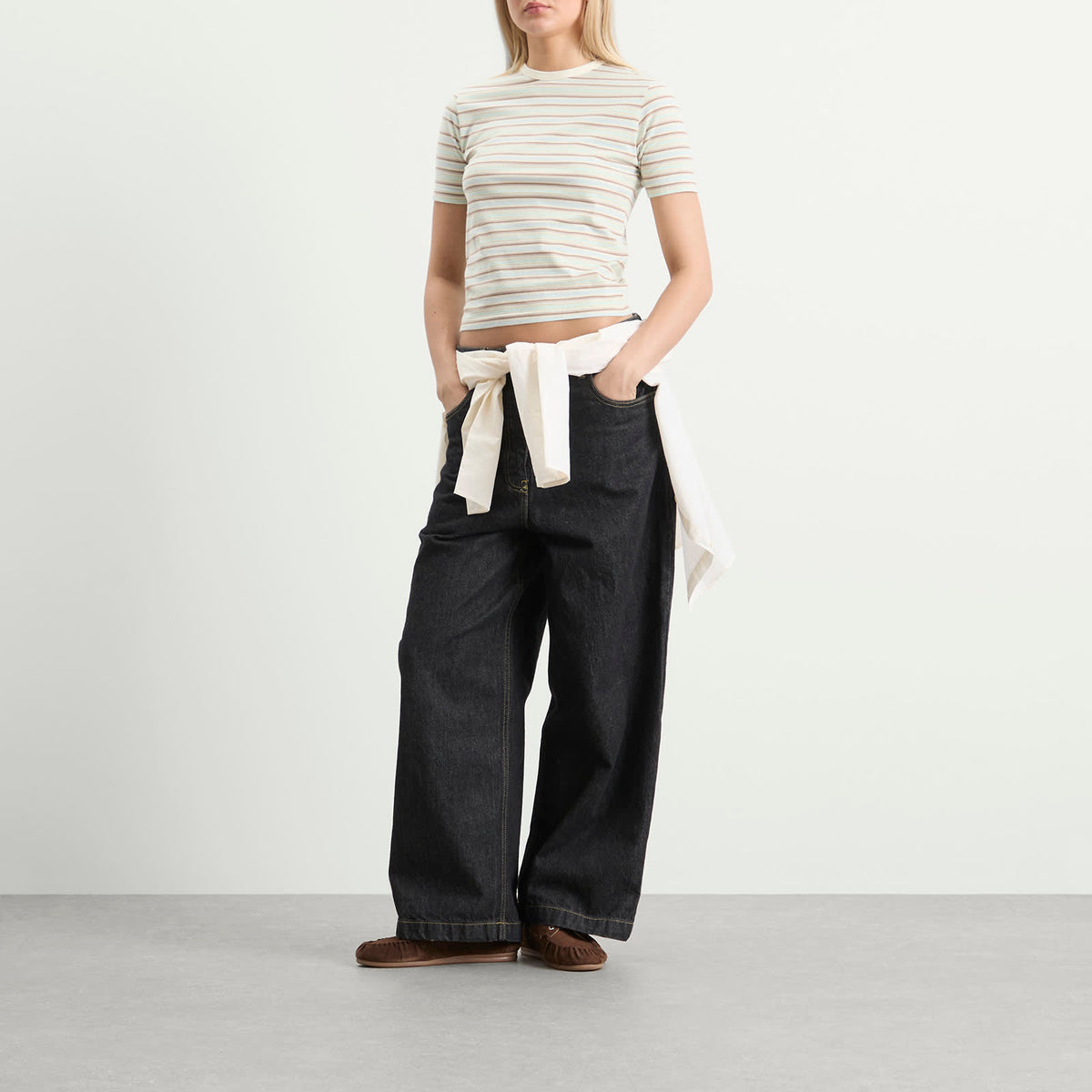 Auralee Gradient Stripe T-Shirt