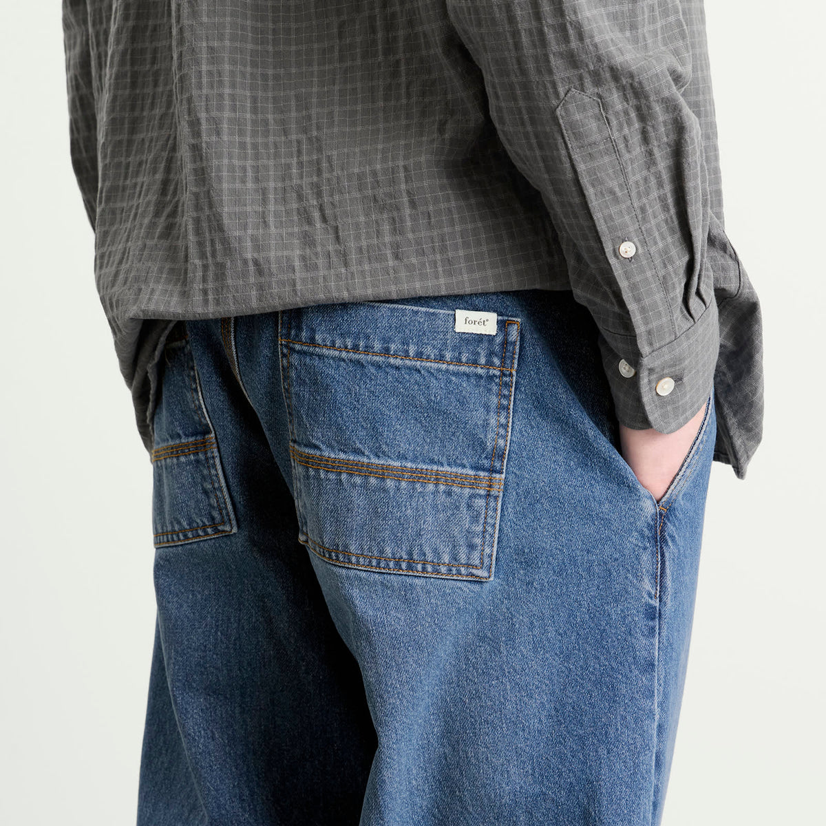 Foret Clay Creased Denim Jeans