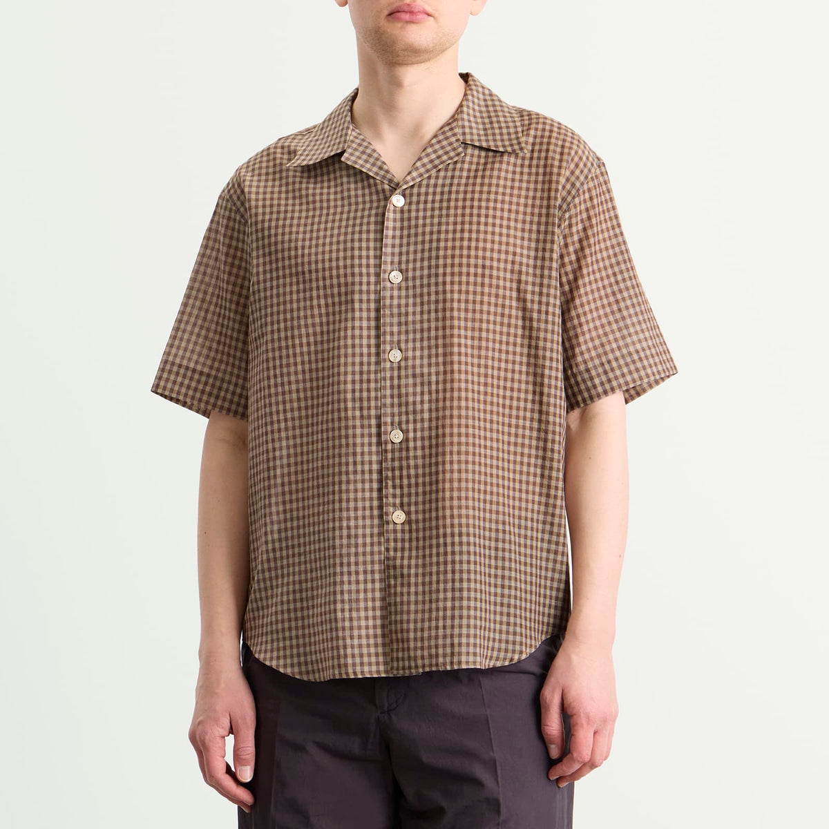 Auralee Airy Light Cotton Check Shirt