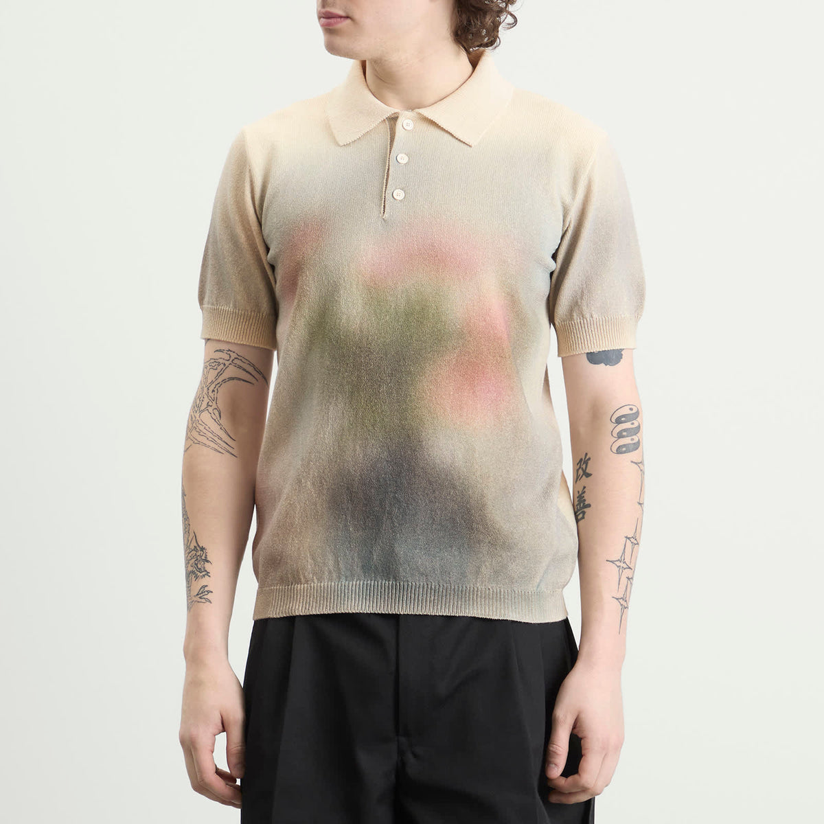 Maison Margiela Knitted Cotton Polo Shirt