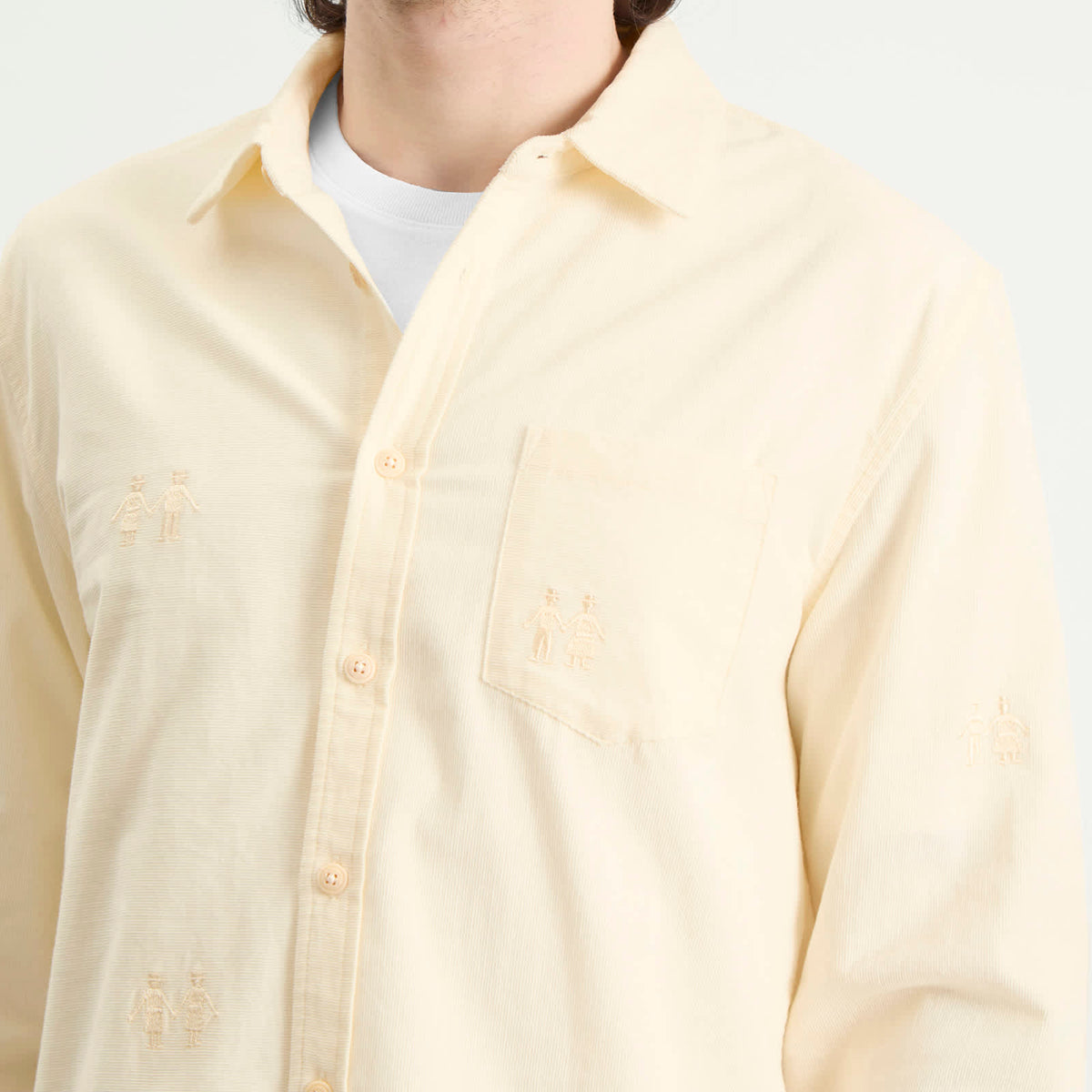 Folk Embroidery Direction Babycord Shirt