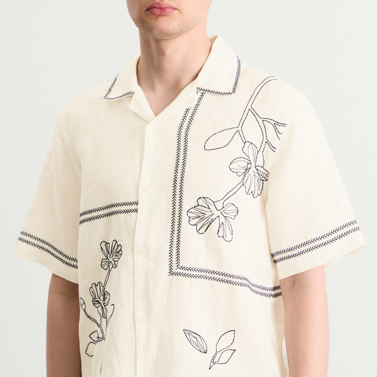 Wax London Didcot Grid Flowers Vacation Shirt