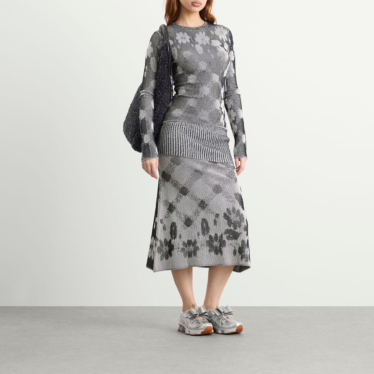 Paolina Russo Illusion Knit Maxi Skirt