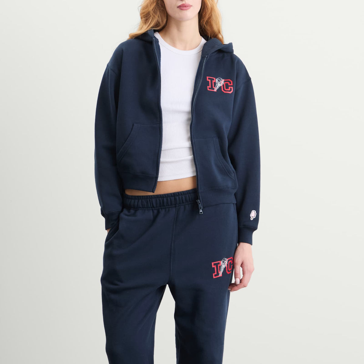 ICECREAM Cone Cropped Zip Through Hoodie