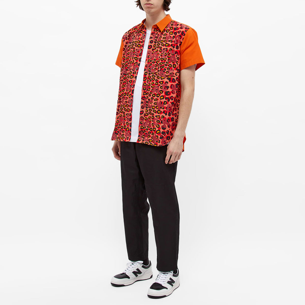 Comme des Garcons Black Leopard Print Short Sleeve Shirt