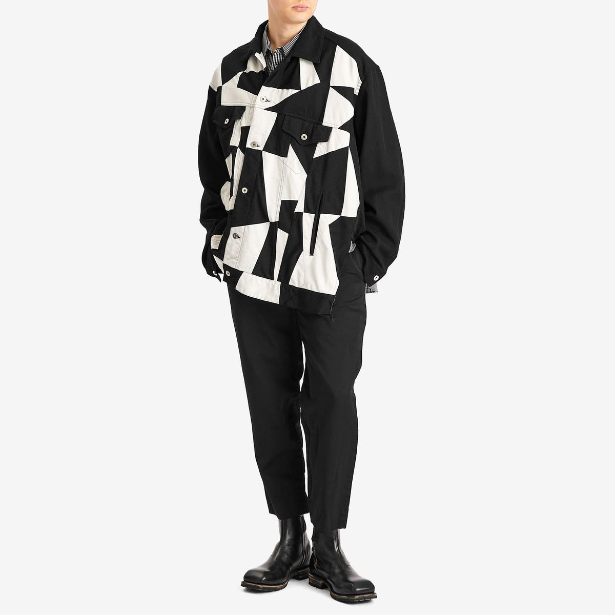 Comme des Garçons Black Patchwork Twill Jacket