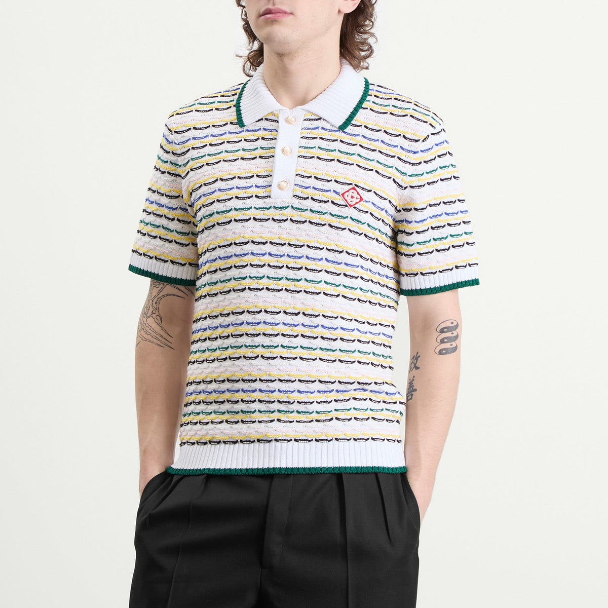 Casablanca Tuck Stitch Polo Shirt