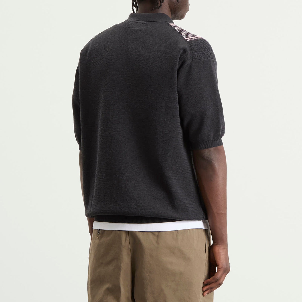 Beams Plus Stripe Zip Knit Polo