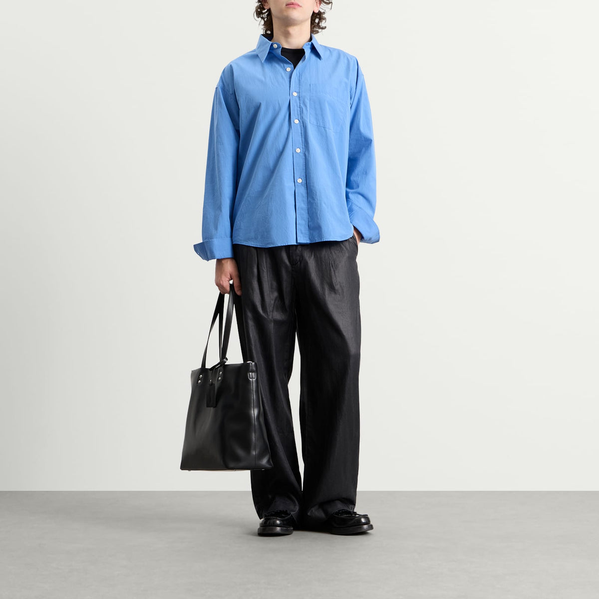 Our Legacy Lacquer Black Mirror Tencel Still Chino