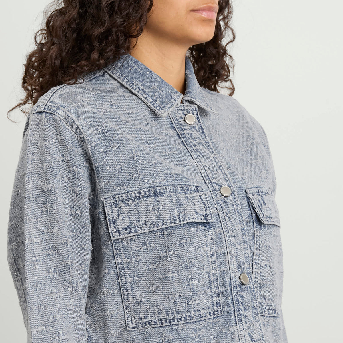 Good American Crystal Denim Jacket