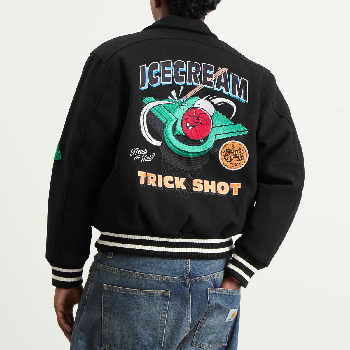 ICECREAM Trick Shot Collared Varsity Jacket