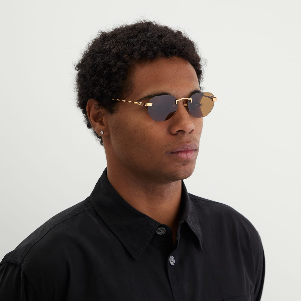 Vintage Frames Company Detroit Player Rimless Sunglasses