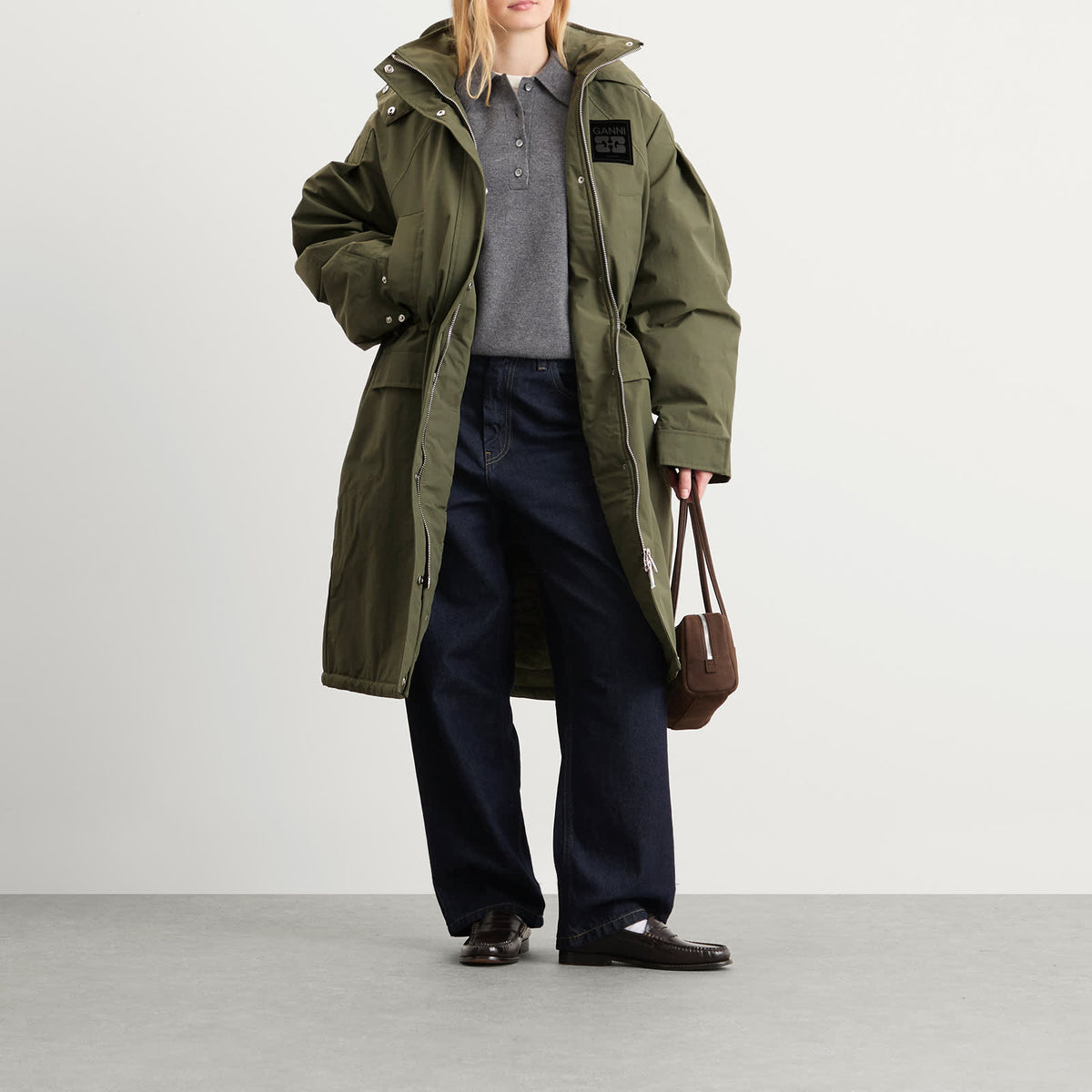 GANNI Ripstop Tri-Layer Parka Coat