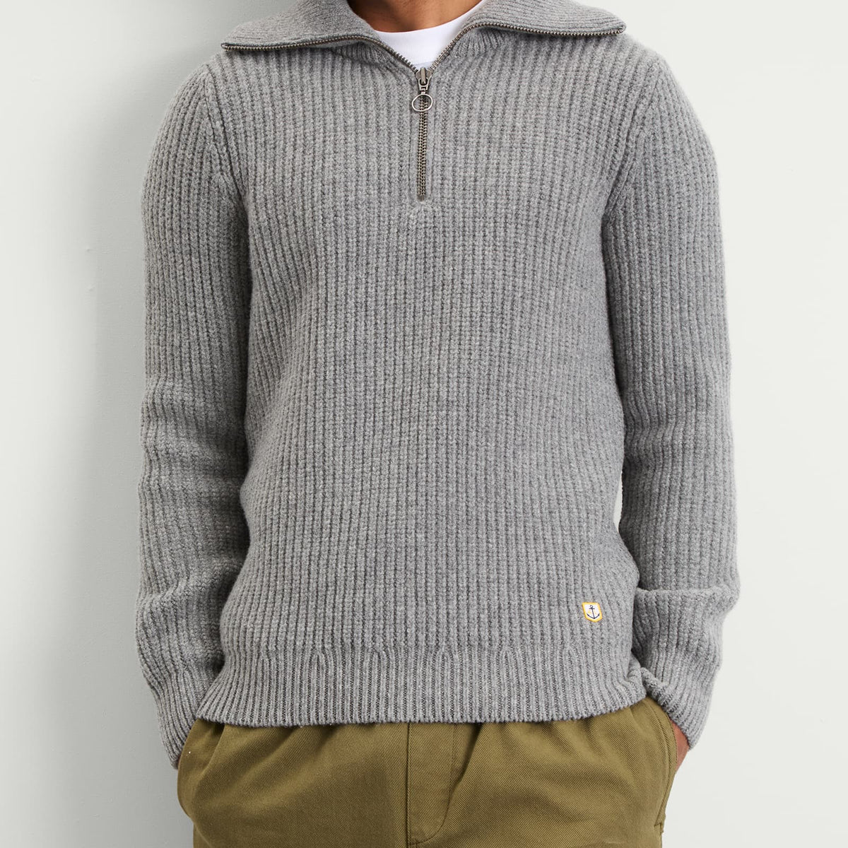 Armor-Lux Half Zip Rib Knit Jumper