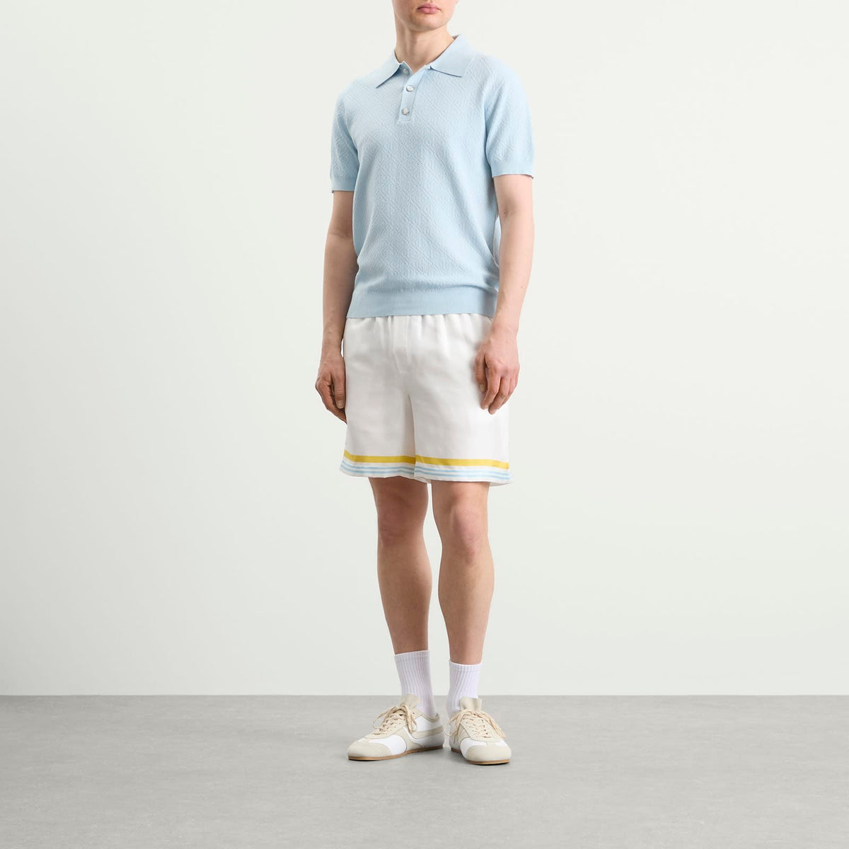 Casablanca Pointelle Monogram Polo