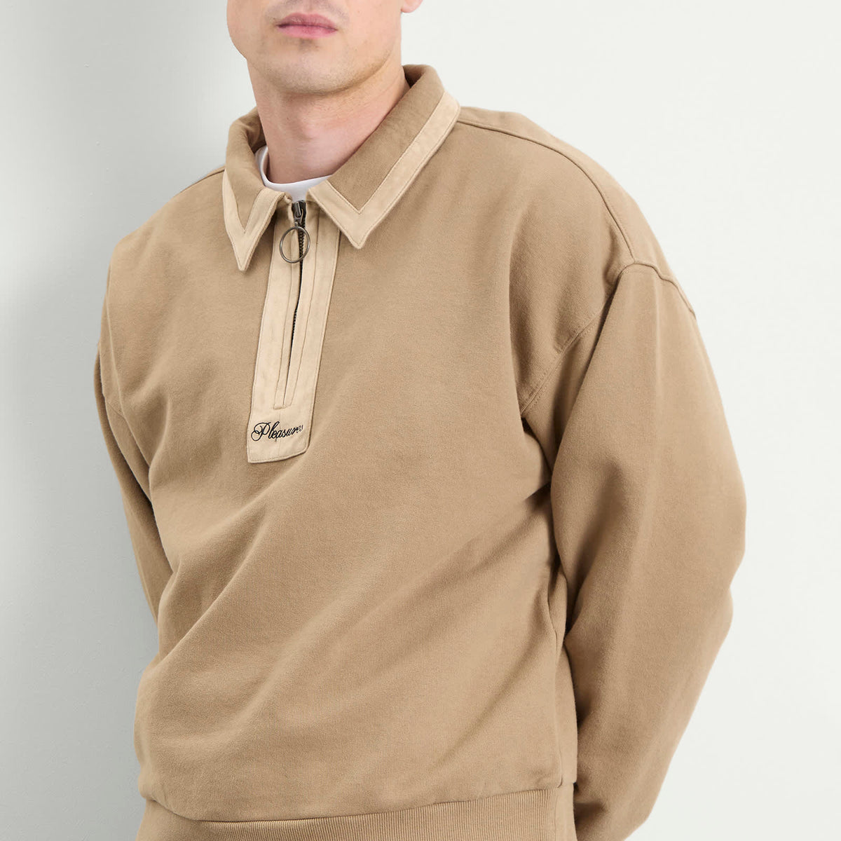 Pleasures Drift Zip Long Sleeve Polo