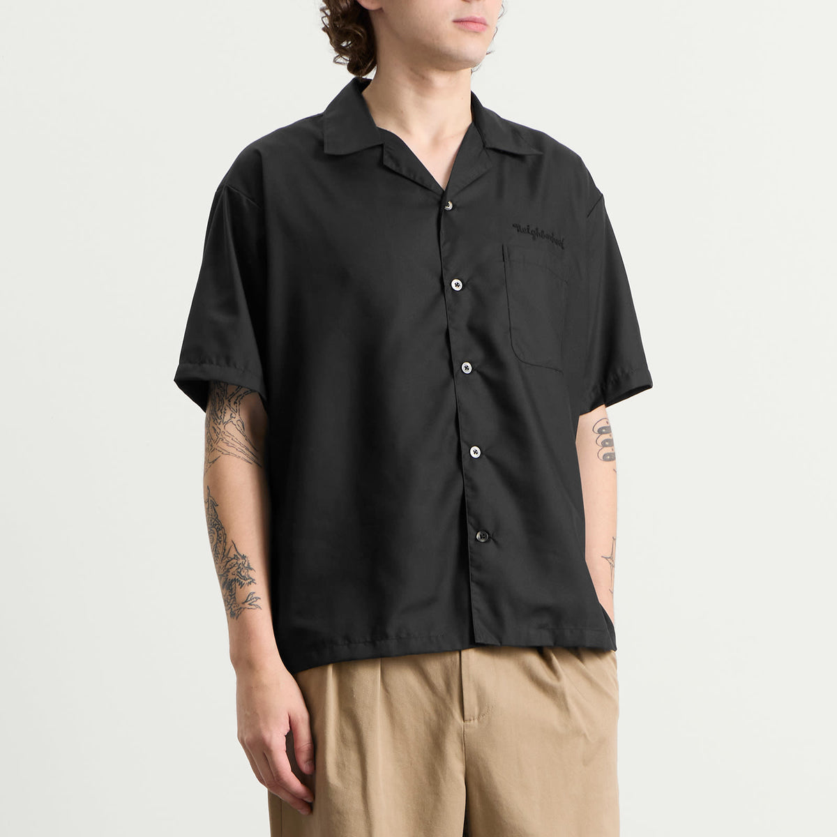 Neighborhood Solid Color Hawaiian Logo Shirt