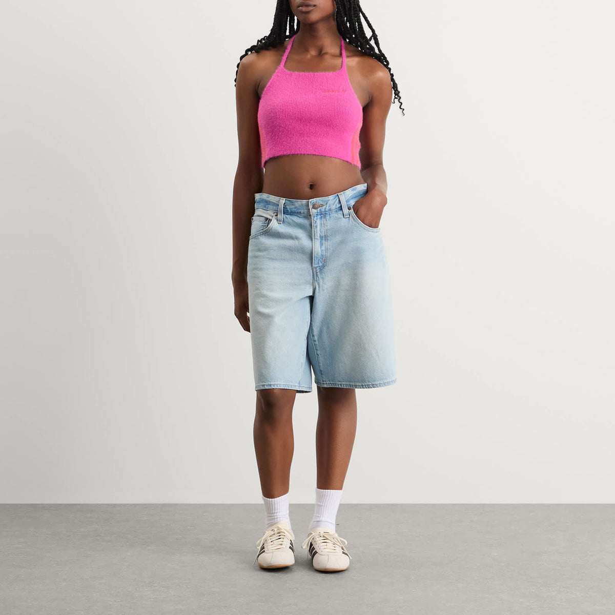 adidas Fluffy Knitted Halter Top