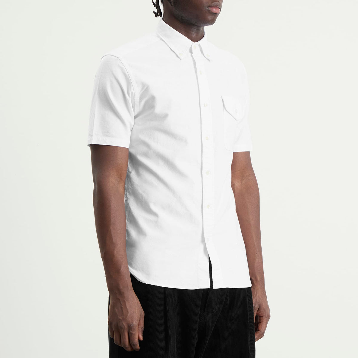 Beams Plus Button Down Short Sleeve Oxford Shirt