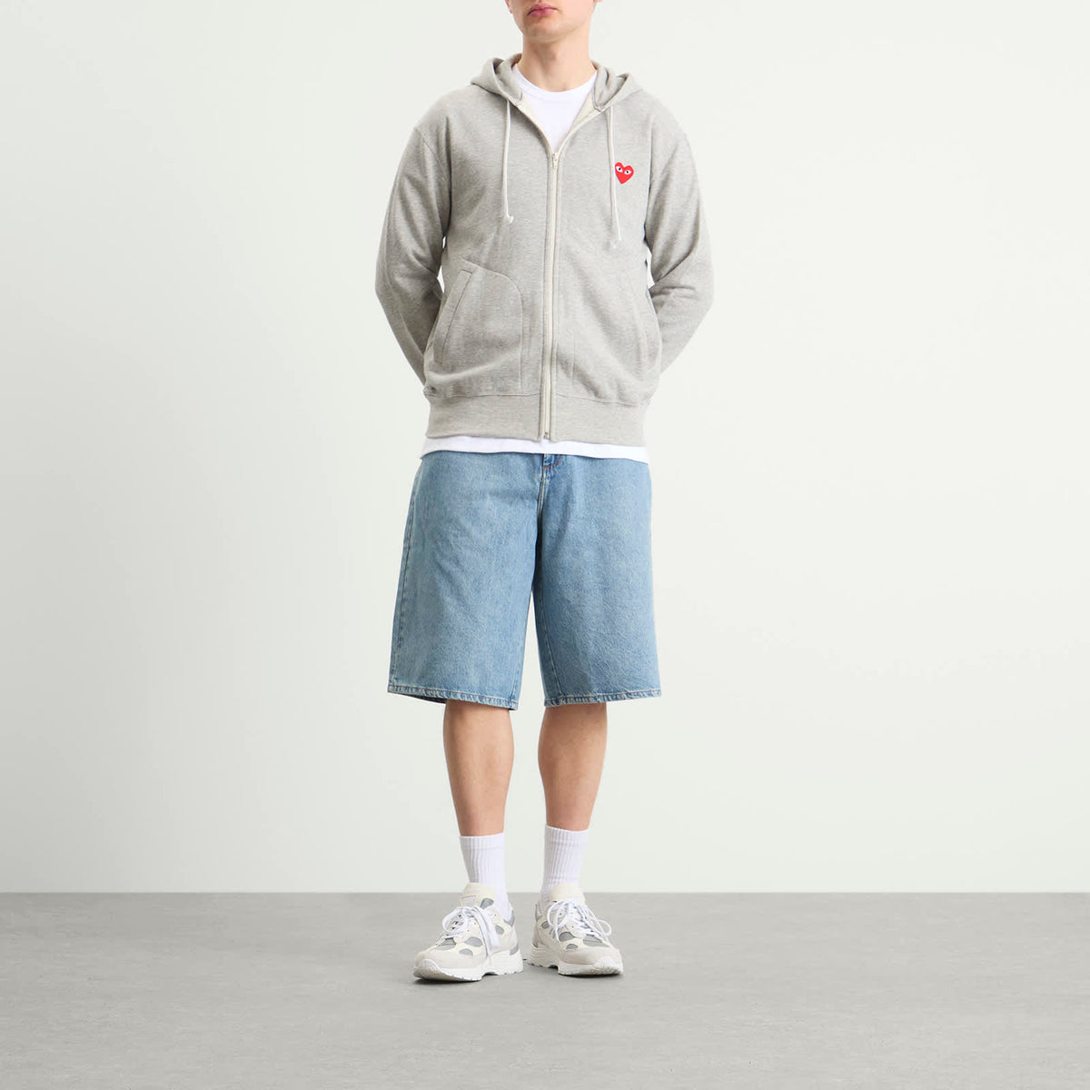 Comme des Garçons Play Red Emblem Zip Hoodie