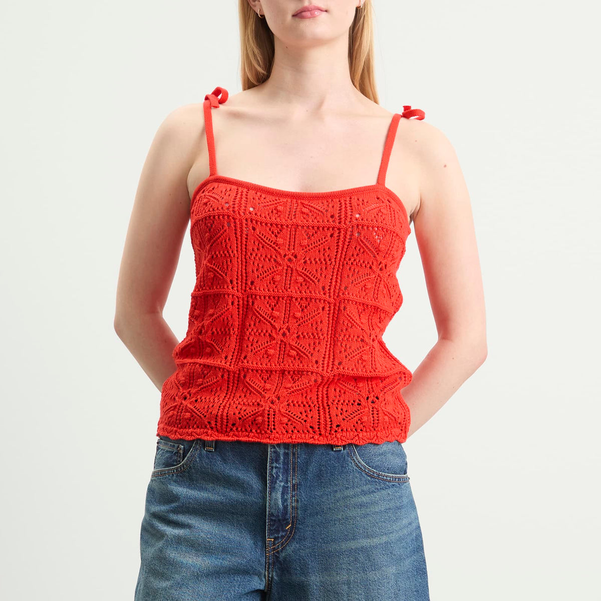 Levi's Abbey Tie Shoulder Crochet Tank
