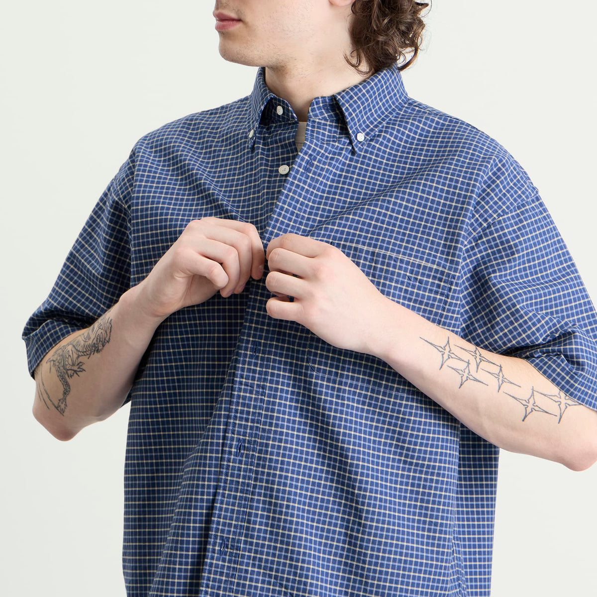 BEAMS Oxford Button Down Half Sleeve Shirt