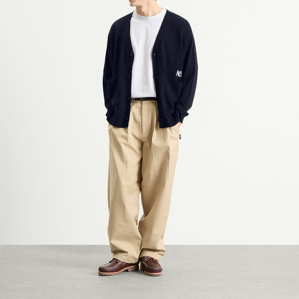 N!ce Embroidered Logo Knit Cardigan