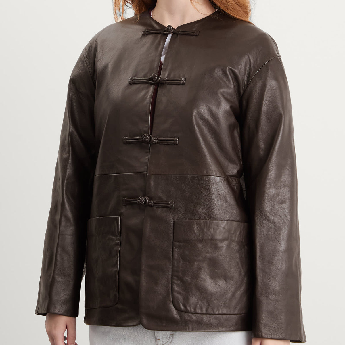 Róhe Mandarin Leather Jacket