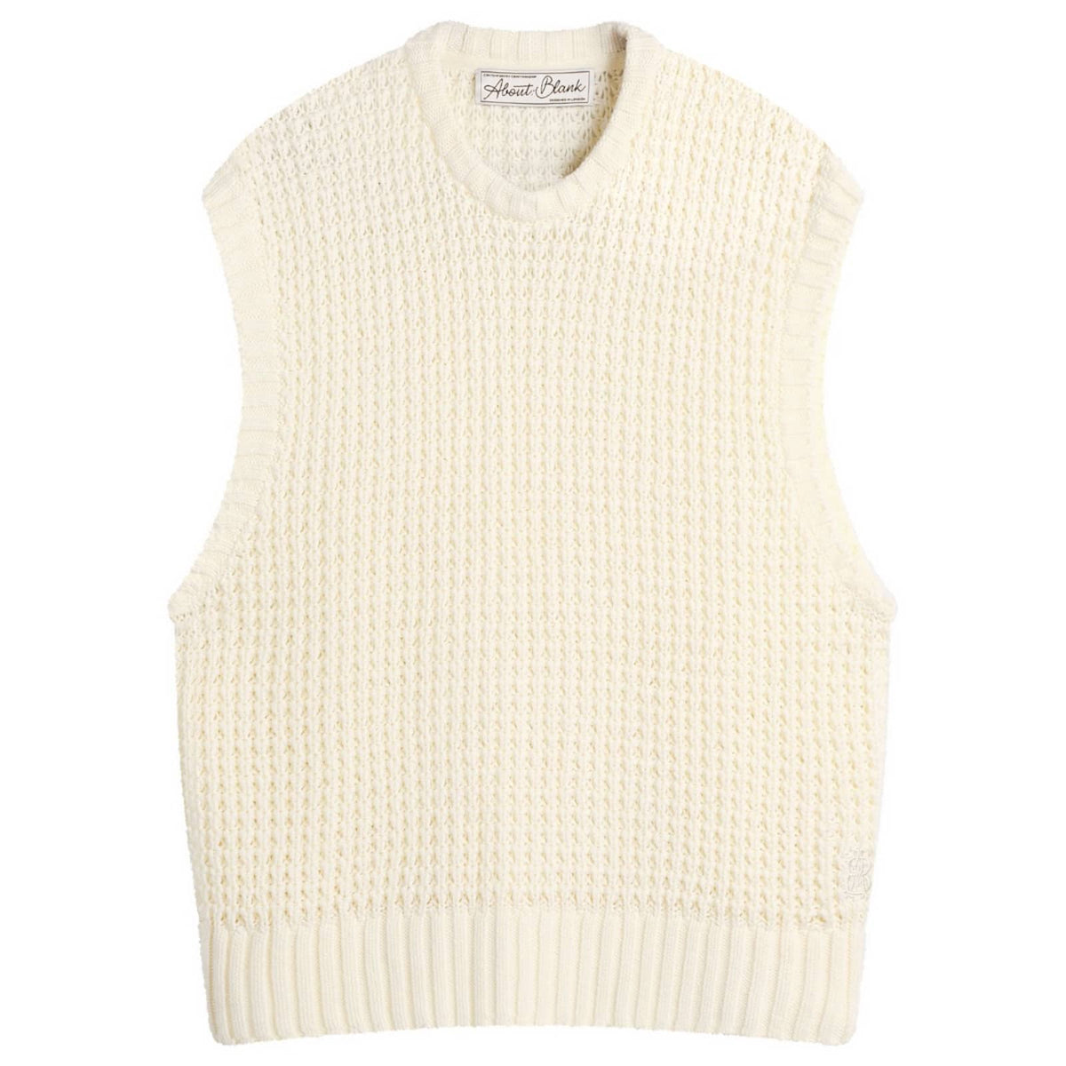 about:blank Moss Stitch Knitted Vest