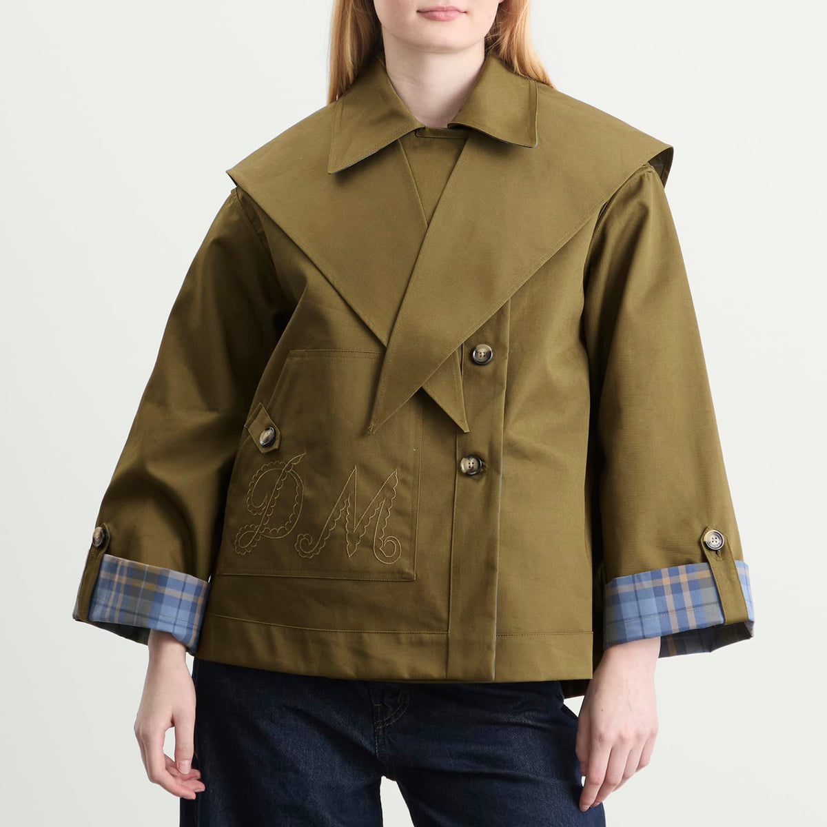 Damson Madder Reversible Jerry Crop Trench Coat